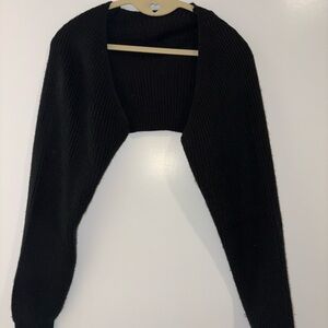 Black Cropped Sweater Shrug